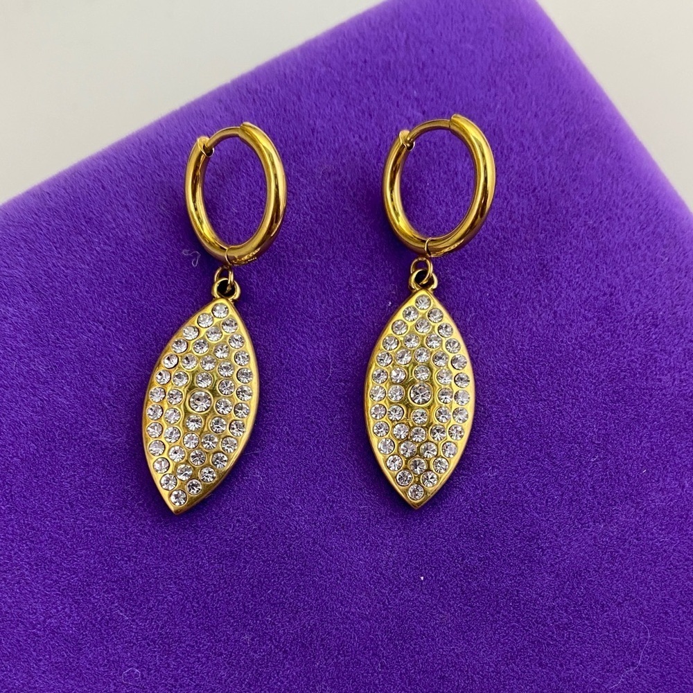 💛 Classic 18k Gold Plated Pavé CZ Eve Hoop Earrings | Refined Glam